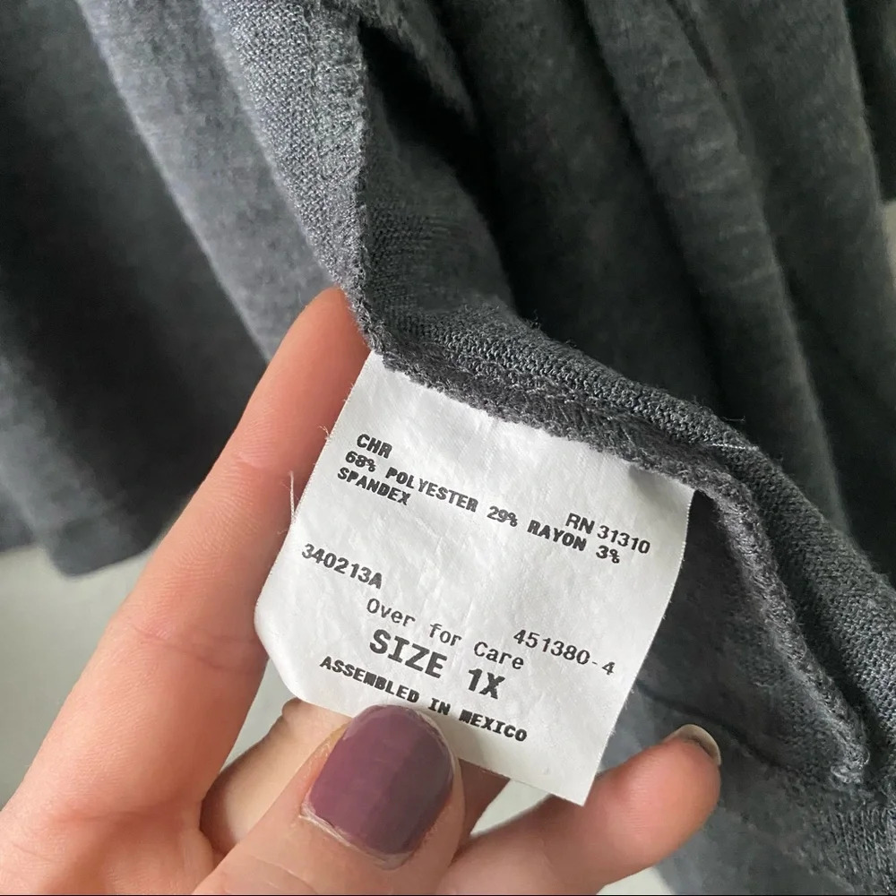068. Gray Front Drape Open Sweater - Picture 7 of 7